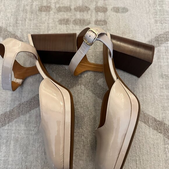 Sezane Alexane Mary Janes White Lacquer Heel Shoes SIZE 8 / 39 - Picture 8 of 9